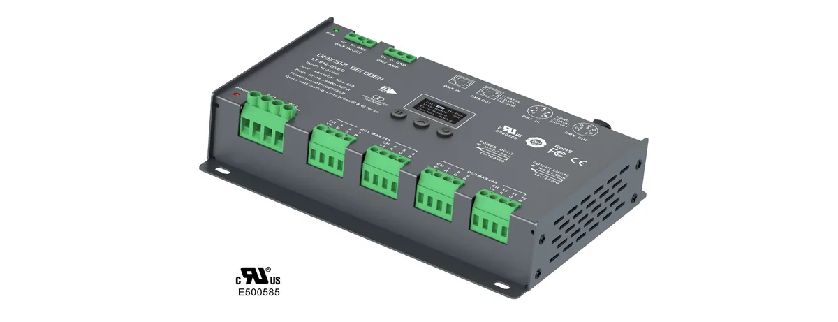 LTECH 12CH CV DMX Decoder LT-912-OLED