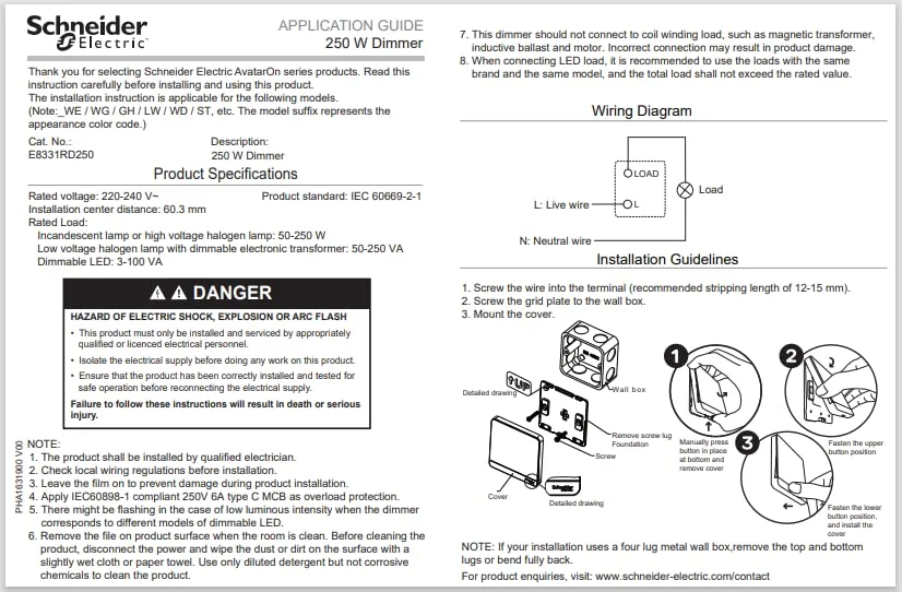 Schneider AvatarOn Dimmer