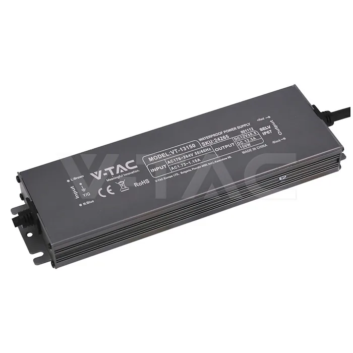 V-Tac Power Supply 150W 12V 12.5A IP67