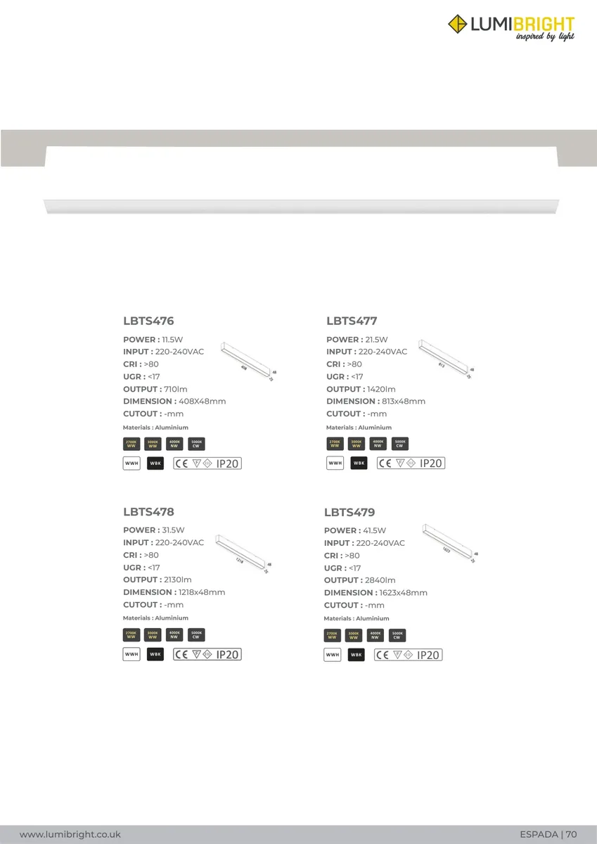Lumibright Espada LBTS478 Linear Light