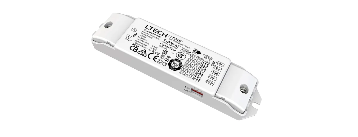 LTECH 10W 350-700mA CC DMX Driver SE-10-350-700-W1M