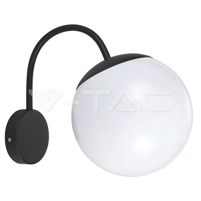 V-Tac Wall Lamp 1xE27 Matt Black Opal Plastic C Ball Up