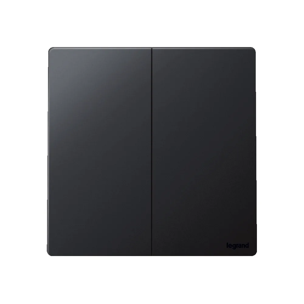 Legrand Mallia Senses 2 Gang 1 Way Switch 16Ax Matt Black