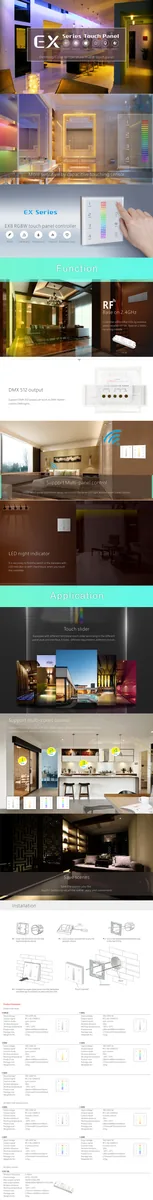 LTECH EX8 RGBW European-style touch panel