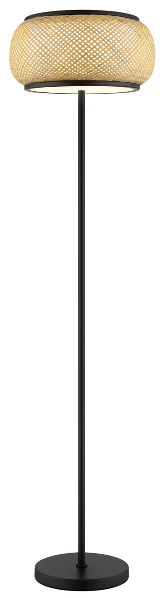 Globo BAMBORA Floor lamp - metal black matt - bamboo natural color