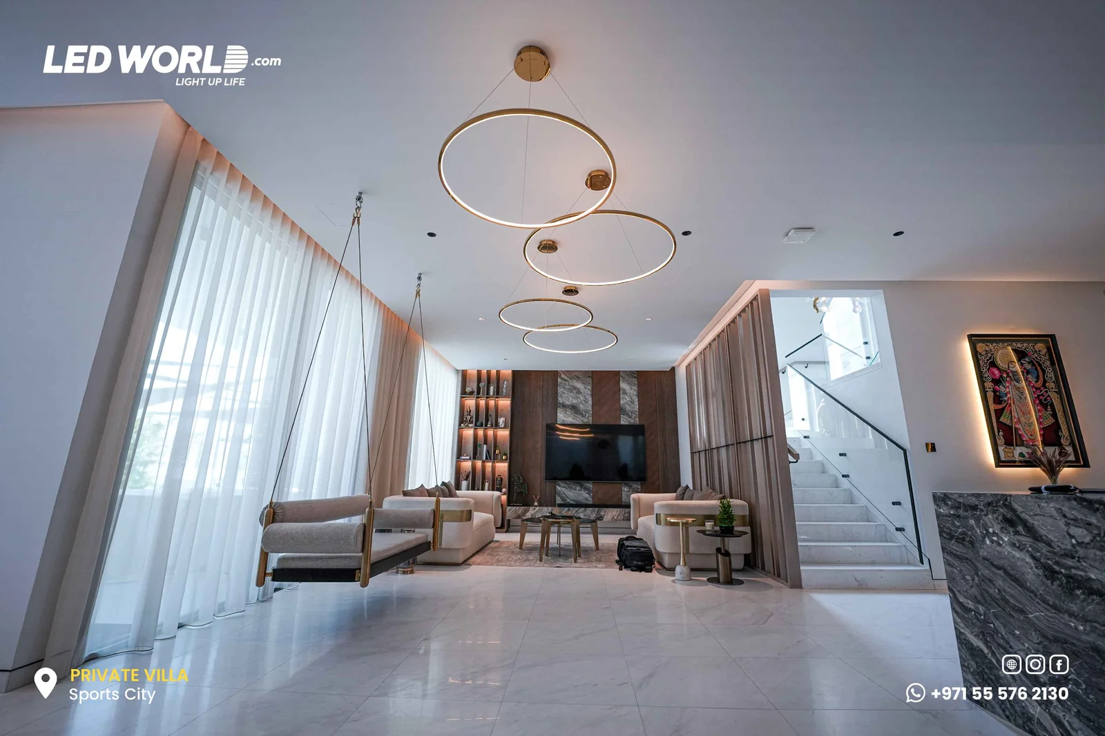 Private Villa – Abu Dhabi – residential lighting by LEDWORLD – photo 4