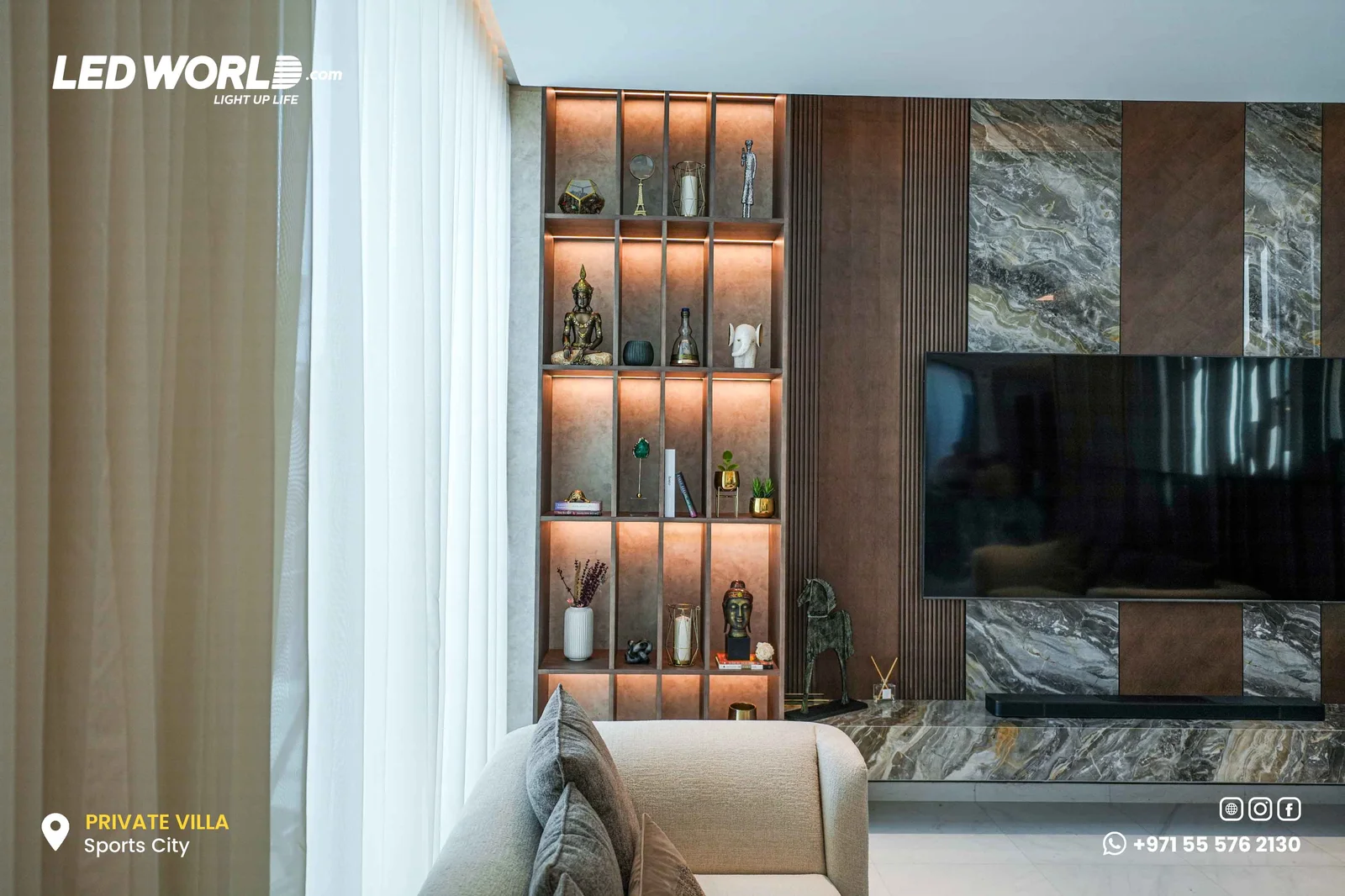 Private Villa – Abu Dhabi – residential lighting by LEDWORLD – photo 6